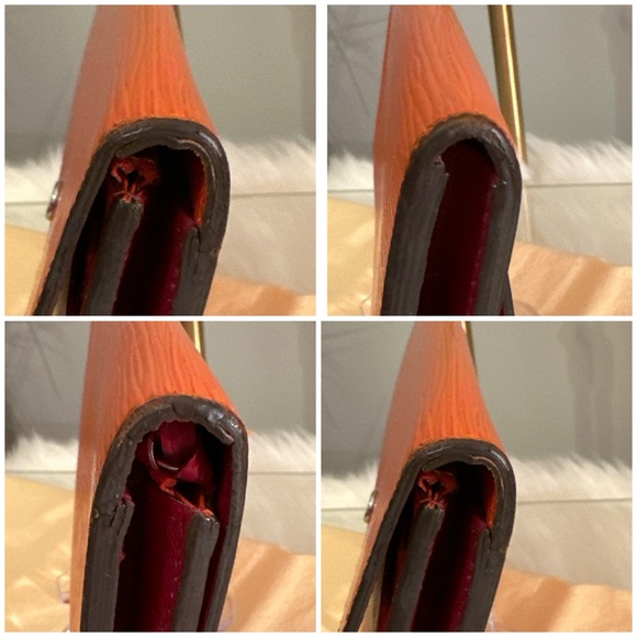🪧 Authentic Louis Vuitton Piment Epi Leather Emilie Wallet in Orange/Plum. EUC 🪧 - Picture 9 of 16